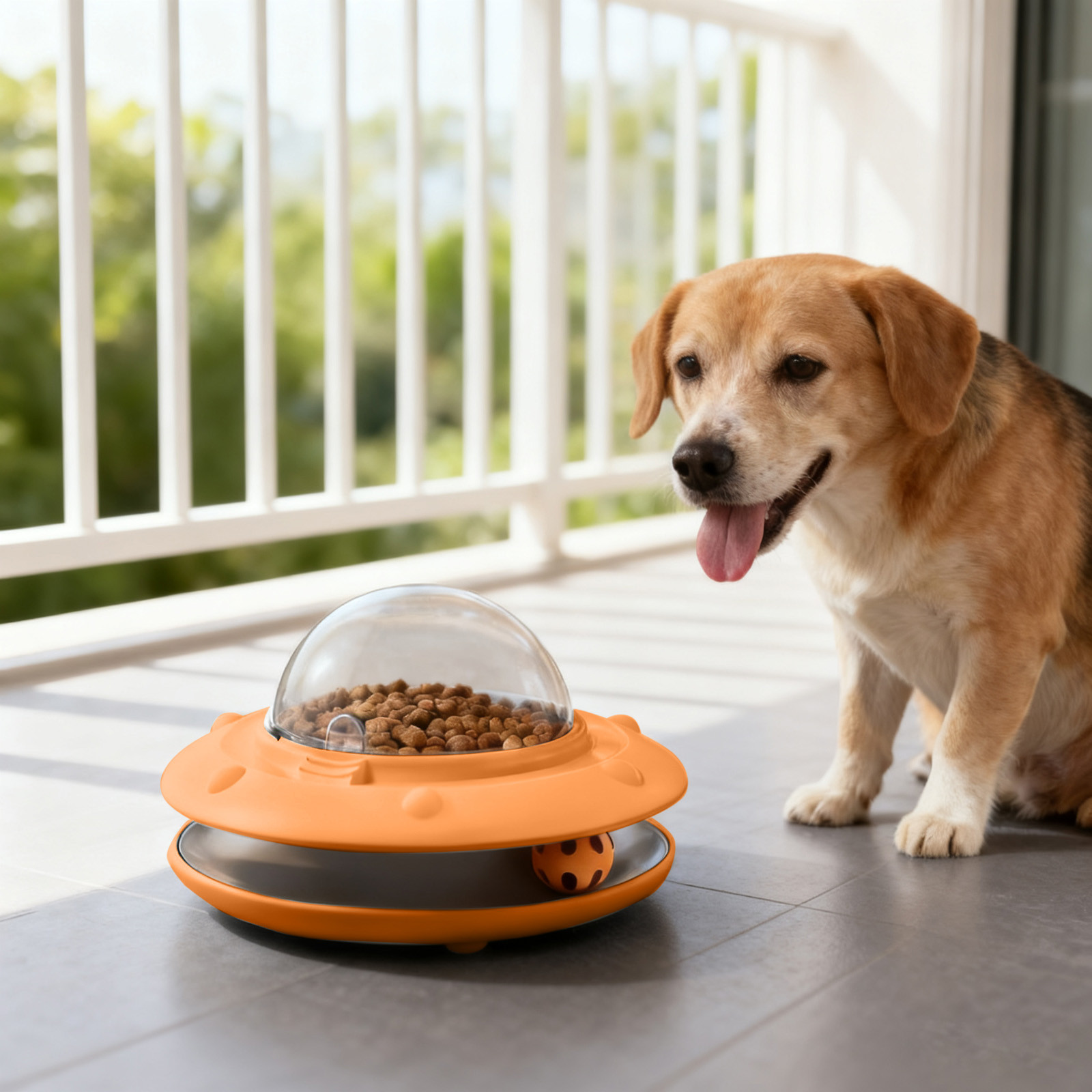 Interactive Dog Puzzle Toy Feeder for Indoor Play Rechargeable Electronic Track Enrichment and Dispensing Educational Pet Toy for Cats and Dogs