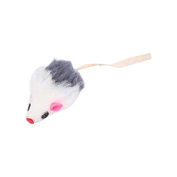 Interactive Electronic Plush Mouse Cat Toy, Automatic Squeaky Furry Mice Pet Toys, for Puppy Kitten Indoor Playing 4.3In
