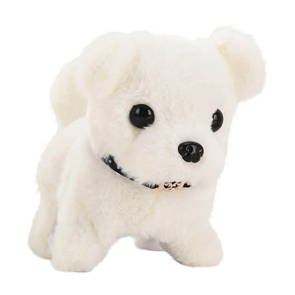 Interactive Electronic Plush Pet Dog with Realistic Walking Sounds Lights Simulation Animal Toy for 3-5 Years Family Play Home Entertainment Holiday Gift Idea