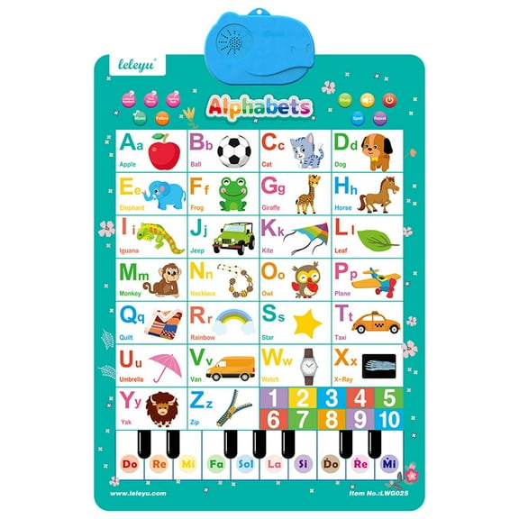Interactive English Learning Talking Wall Chart Toy For Kids Requires 3 AA Batteries Not Included