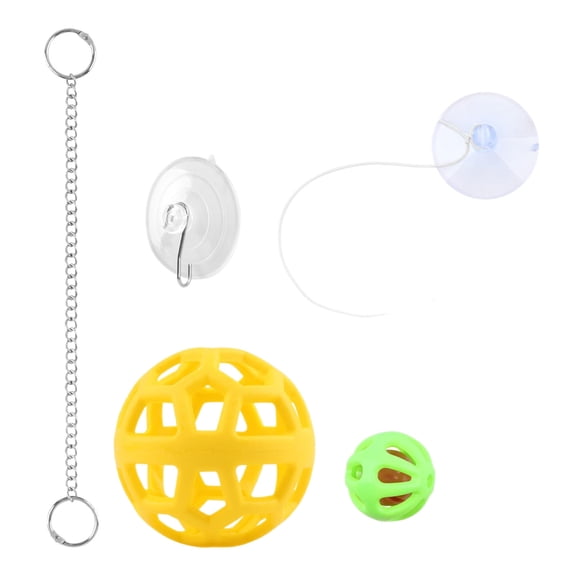 Interactive Feeding Ball with Suction Cup for Bearded Dragons Lizards Geckos, Reptile Enrichment Toy for Small Pets, Plastic Foraging Ball