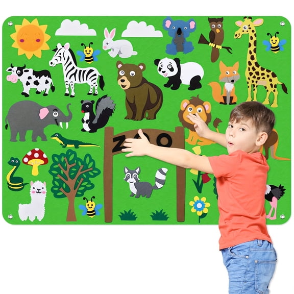 Interactive Felt Story Board Set For Kids: Animal Figures, Wall Hanging Gift, Fun & Educational Game! Christmas Halloween Thanksgiving gifts