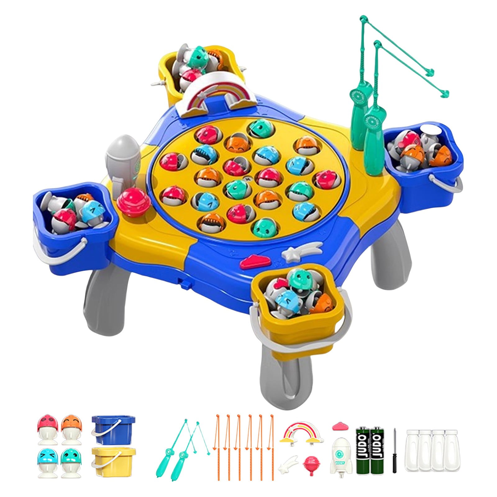 Interactive Fishing Game Table Set for Kids with Rotating Fish Pond ...