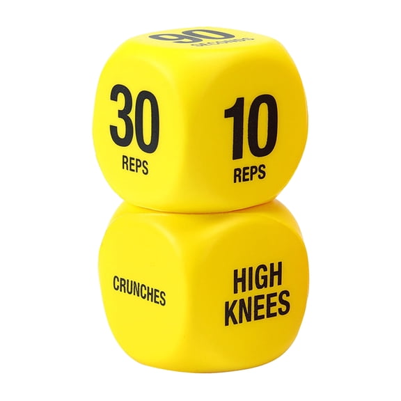 Exercise Dice Set: 1 Pair of 6-Sided Foam Workout Dice for a Fun, Randomized Fitness Game for Men, Women, Teens, and Group Exercise Classes.