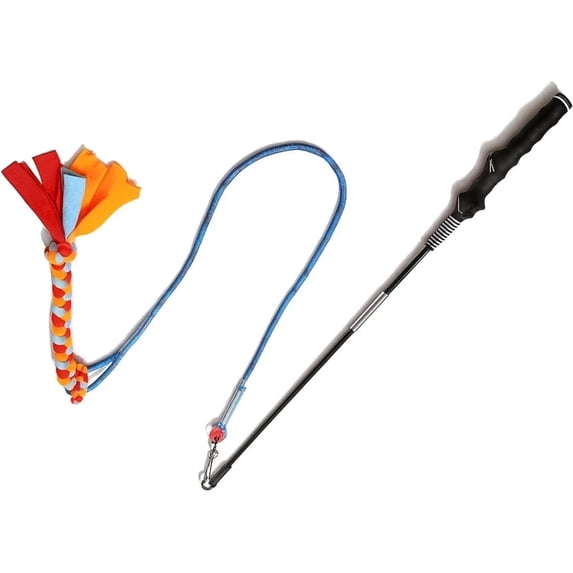 Interactive Flirt Pole Toy for Dogs – Agility Training & Exercise Chase Stick, Durable Tug Teaser Wand with Strong Rope Lure, Outdoor Play Toy for All Dog Sizes (35-Inch Pole)