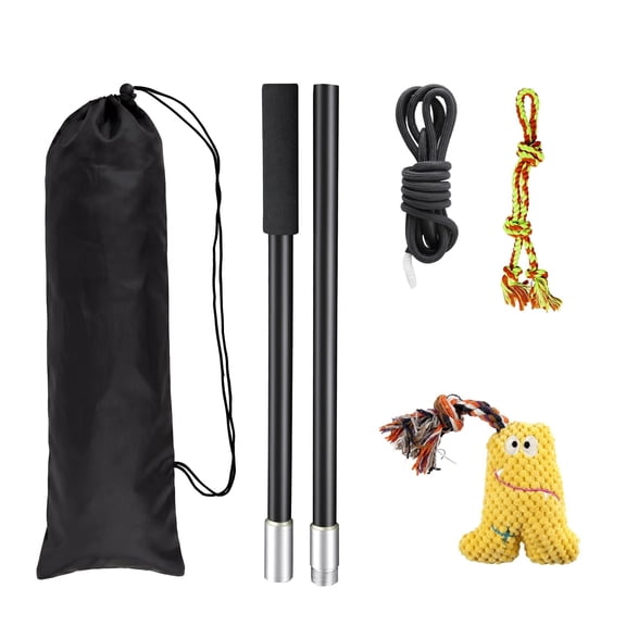 Flirt Pole for Dogs, Extendable Dog Chase Toy for  Interactive Outdoor Training & Playing
