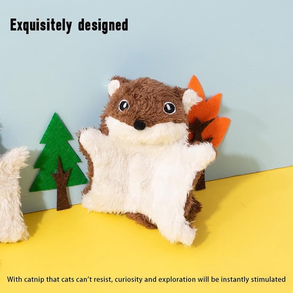 Interactive Flying Squirrel Pet Toy with Internal Rattle and Sound for Cats Dogs