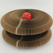 Interactive Foldable Cat Scratching Pad with Bell-Ball & Kitty Kurlz Toy, Durable Corrugated Paper