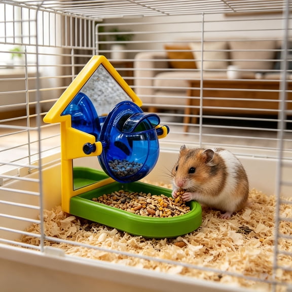 Interactive Foraging Feeder Toy for Small Pets Slow Feeder Cage Mount Feeding Station Cage Accessories for Hamsters Birds and Rats