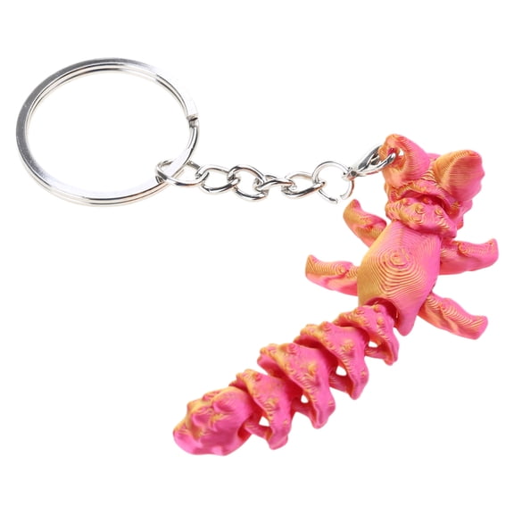 3D Printed Foxes Colorful Gradients Articulating Foxes Keychain Toy, Action Figure Collectible Desk Ornament