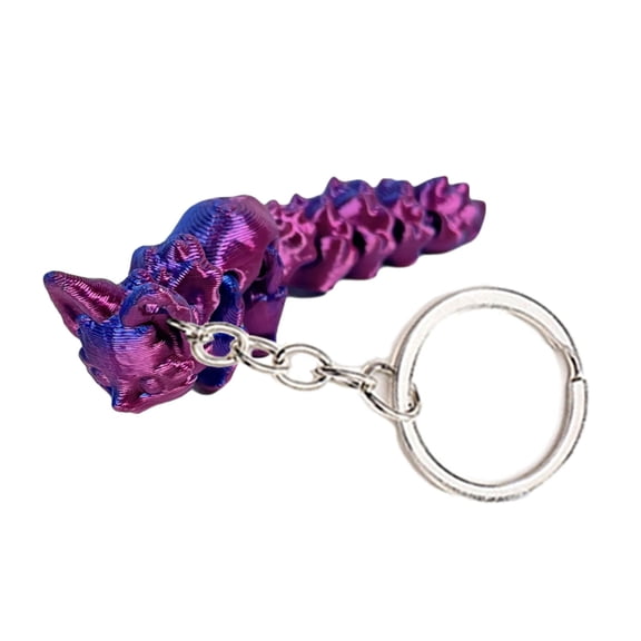 3D Printed Foxes Colorful Gradients Articulating Foxes Keychain Toy, Action Figure Collectible Desk Ornament
