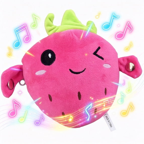 Interactive Fruit Plush Toy, Musical Beat Sensing Soft Stuffed Animal Family Bond Activity Sensory Development Cognitive Skill Training Home Game Leisure Play Soft Yellow