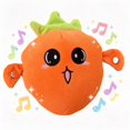 thumbnail image 1 of Interactive Fruit Plush Toy, Musical Beat Sensing Soft Stuffed Animal Family Bond Activity Sensory Development Cognitive Skill Training Home Game Leisure Play Soft Orange, 1 of 7