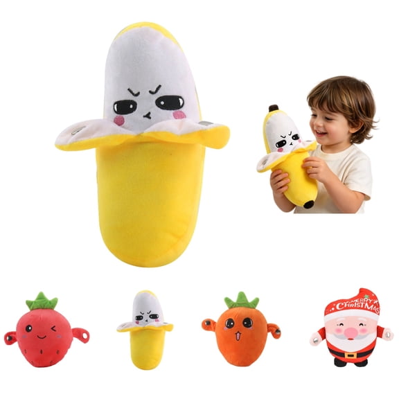 Interactive Fruit Sensor Beat Piano Toy, Parent-Ch---ild Musical Doll, Early Education Rhythm Game, Touch-Sensitive Learning Tool, Safe Cloth Material for Toddlers, No Battery Required(Banana)