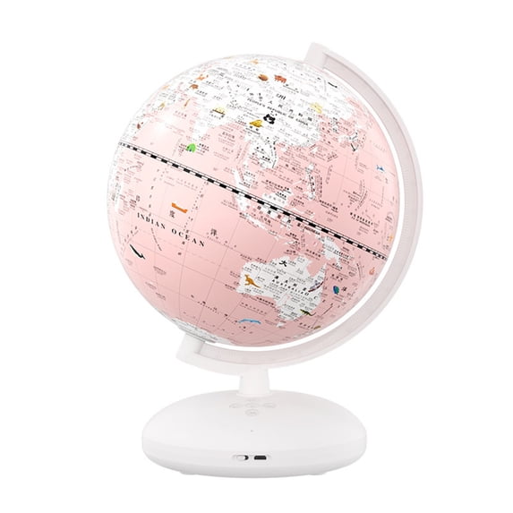Interactive Globe,Intelligent AI Voice Interactive Explanation,Globes with Stand,Talking World Map for Kids,Learning & Education STEM Toys(Pink W8.6"*H10.6")Clearance from QiwagFerng