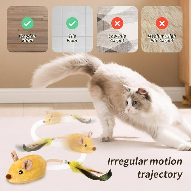 Interactive Gray LED Rechargeable Cat Mouse Toy with Exciting Features