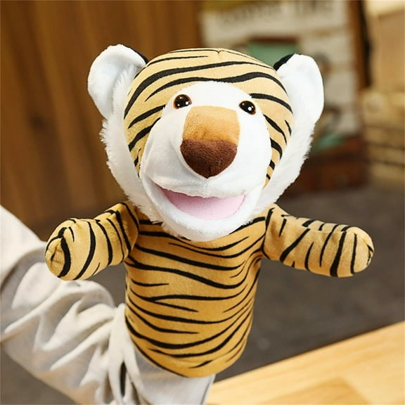 Interactive Hand Puppet Plush Toy with Movable Mouth, Soft Stuffed Animal Puppet for Role Play, Learning Toy for Boys and Girlss Style #F129 T