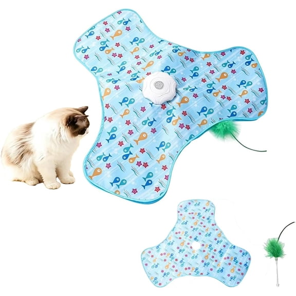Interactive Hide & Seek Automatic Cat Toy w/ Birdcall & Fluttering Butterfly, Exercise Toy for Indoor Kittens Stimulating Play for Boredom Relief (K)
