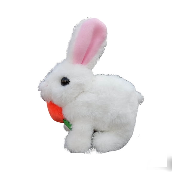 Interactive Hopping Electronic Easter Bunny Pet Toy with Sounds & Movements, Animated Walking Rabbit with Moving Ears & Nose, Fun Gift for Toddlers Kids Boys Girls(MulticolorC)