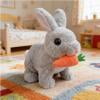 Interactive Hopping Electronic Pet Bunny Toy, Realistic Walking Ears and Twitching Nose, Makes Cute Sounds for Adults, Portable 7 Inch Size for Desk Shelf Display