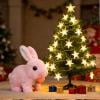 Interactive Hopping Electronic Pet Bunny Toy, Realistic Walking Ears and Twitching Nose, Makes Cute Sounds for Adults, Portable 7 Inch Size for Desk Shelf Display