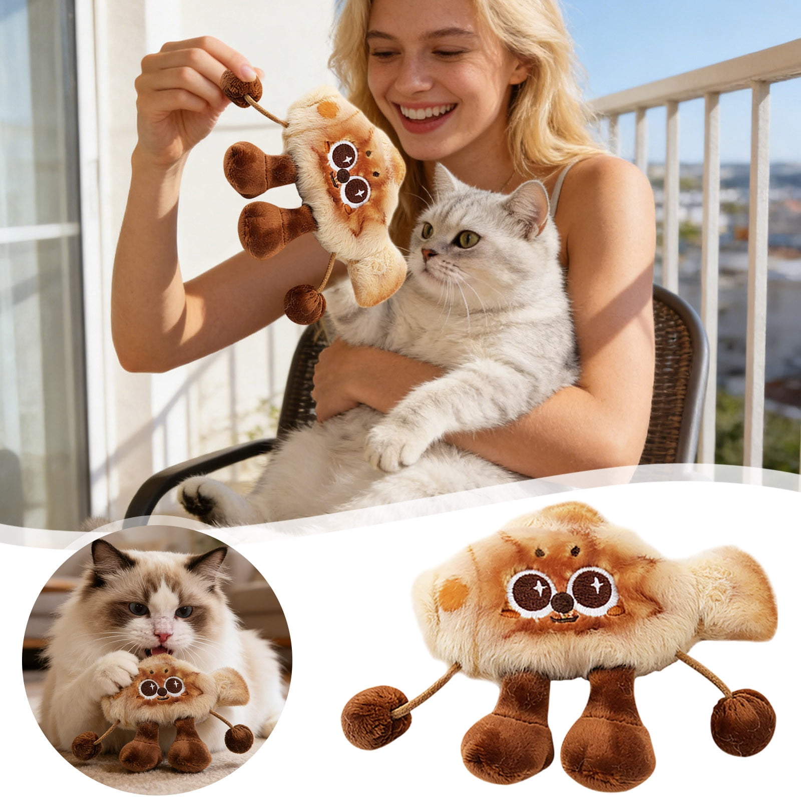 Interactive Indoor Cat Play Toy Rechargeable Sound-Making for with Core and Gentle Glow for Stimulating Exercise and Entertainment