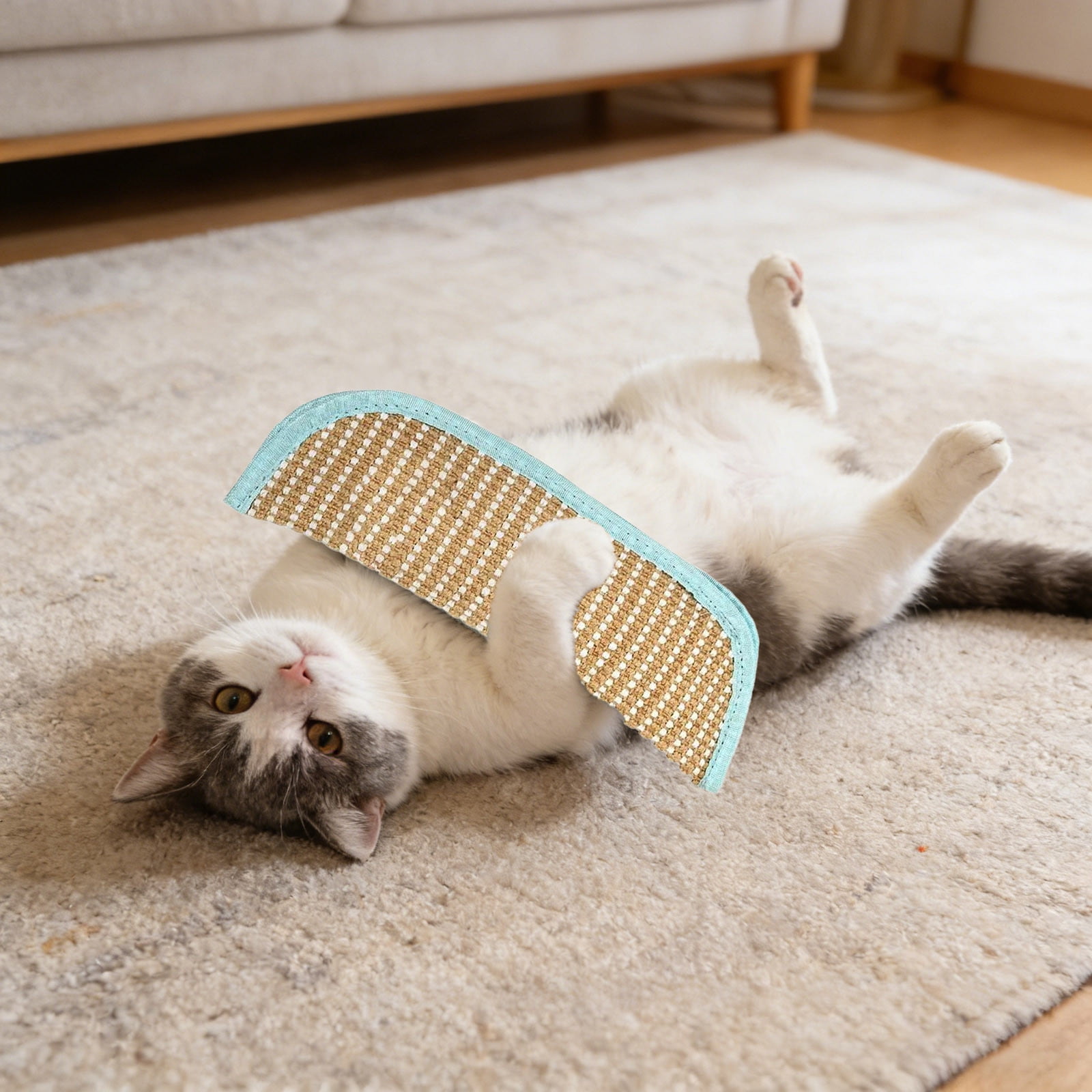 Interactive Indoor Cat Scratching Pad for Chewing Teething Natural Sisal Design Pet Supplies