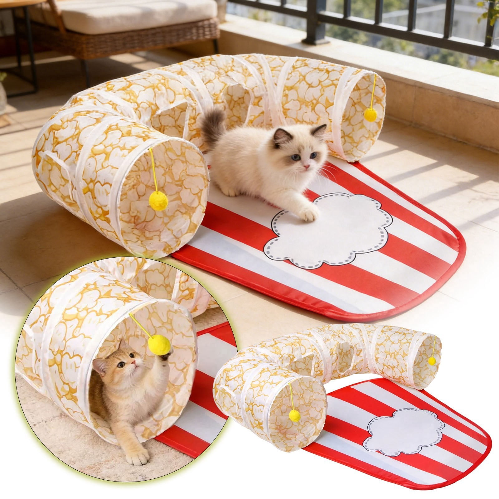 Interactive Cat Toy for Indoor Cats Self-Play Roller Teaser to Promote Exercise and Reduce Boredom Pet Entertainment for