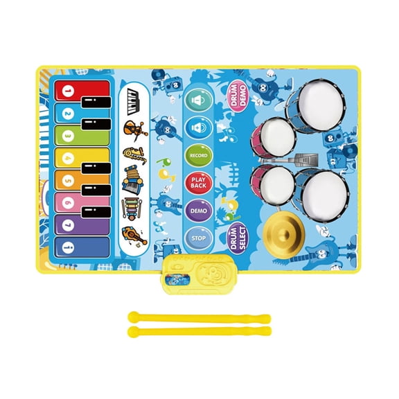 Interactive Keyboard Piano Mat for Kids Ages 3+ Double Mode Music Toy for Active Play & Motor Skill Building