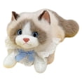 thumbnail image 1 of Interactive Kitten Plush with Bib Adorable Stuffed Cat Animal Toy for Parent-Child Bonding Gift Collectible Decorative Kitty 21inch Brown, 1 of 6