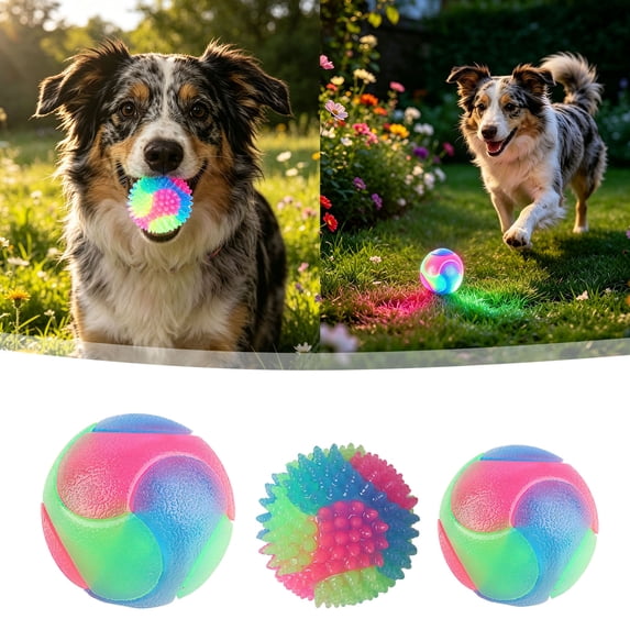 Interactive Light Up Dog Toy Ball with Bouncing Sound and Flashing LED for Cats and Small Medium Pets Durable TPR Indoor Outdoor Chew Dog Toy