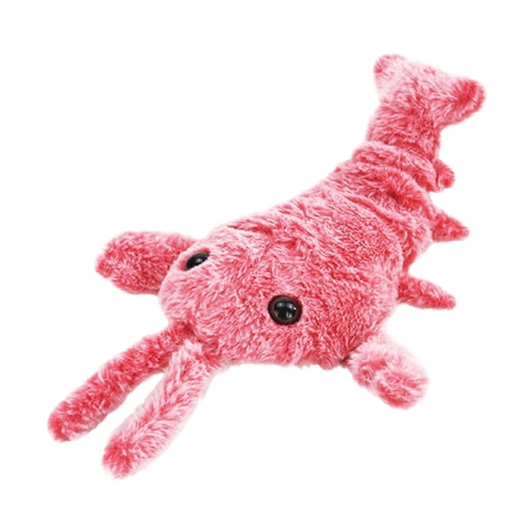 Interactive Lobster Dog Toy, Keeps Small, Medium & Large Dogs Busy Indoors & Outdoors - Rechargeable, Plush & Squeaky Pink