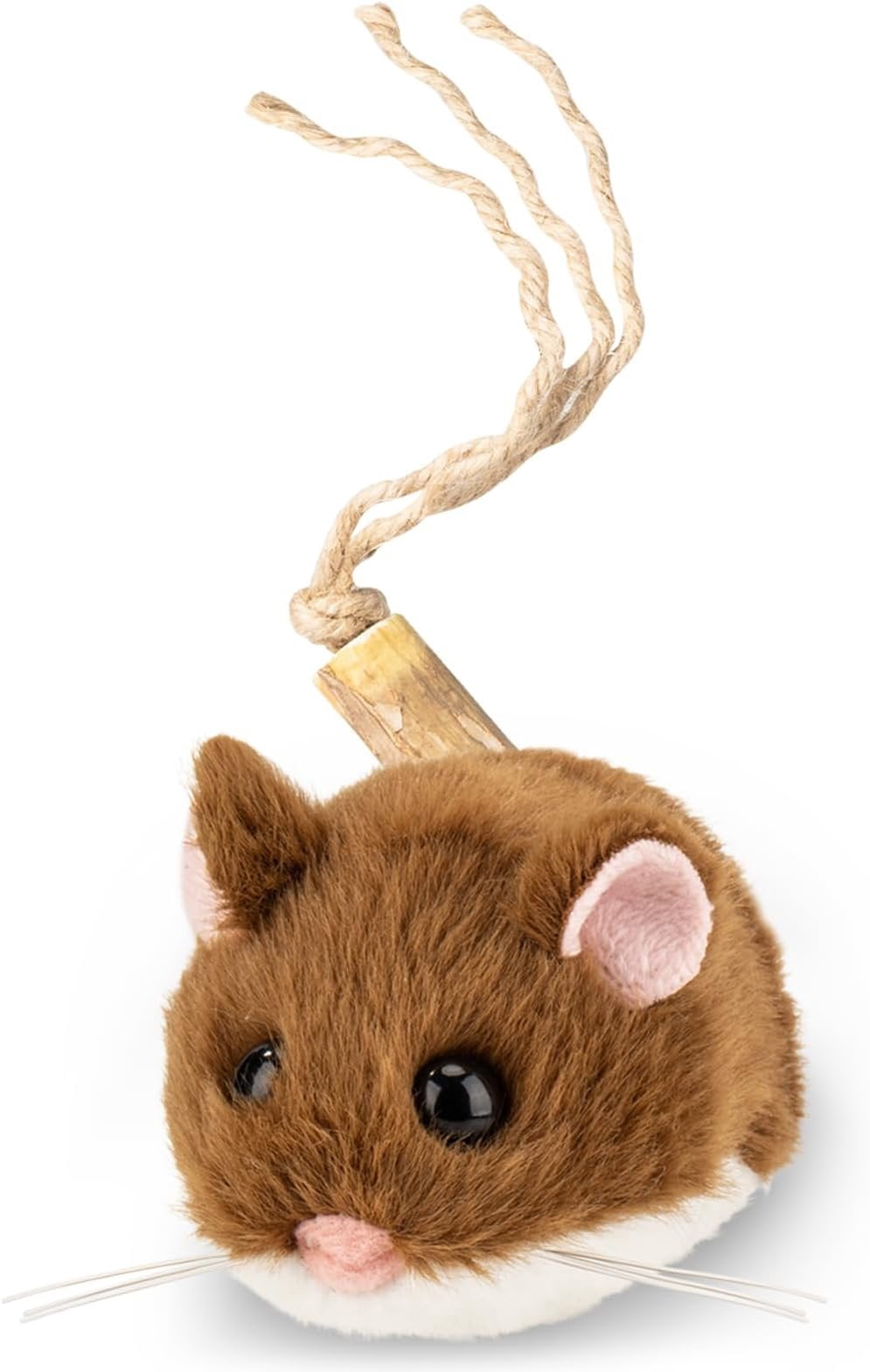 Interactive MigiMouse   360? Rolling & Spin with Wiggling Tail for Indoor Cats  Motion Sensor, Realistic Squeak, Rechargeable Plush Kitten  (Brown)