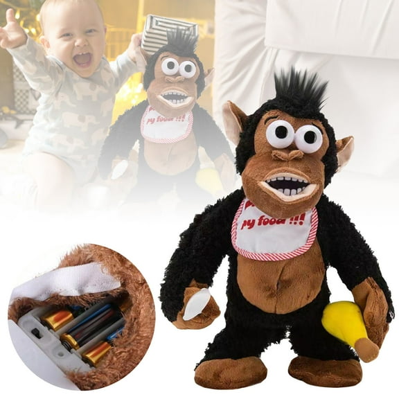 Toy Crying Eating Banana Monkey Interactive Funny for Kids Toddlers Baby