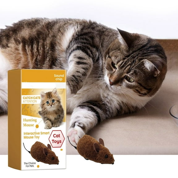 Interactive Mouse Toy for Cats and Dogs, Motion-Activated Squeaking Pet Toy, Soft Durable Fabric with Realistic Play, Portable Lightweight Design for Indoor Outdoor Fun