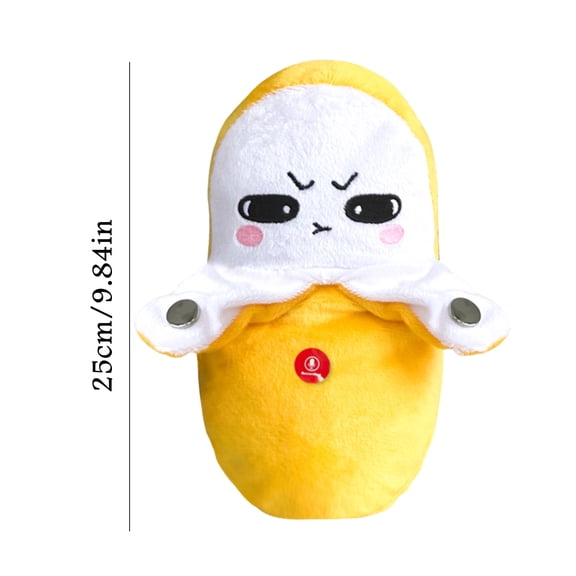 Interactive Music Plush Toy Banana Sensory Sound-Activated Electric Stuffed Animal for Kids Parents Couples Friends Fun Educational Toy for Birthday Valentine’s Day Easter Christmas Gifts