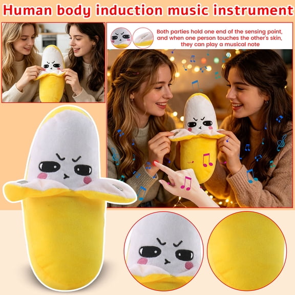 Interactive Music Plush Toy Set – Banana, Strawberry & Carrot Electric Plush Toys for Couples & Friends Prank Toy, Valentine's Day & Easter Party Fun Gift for Adults stuffed animals cute girly gifts