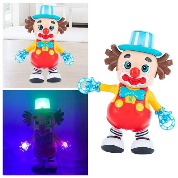 Interactive Musical Dancing Clown Toy with Dynamic LED Lights and Moving Legs for Early Childhood Development and