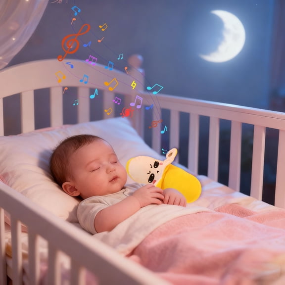 Interactive Musical Doll with Piano and Sensor Ears - Human Motion Activated Plush Toy for Children - Educational Fruit Themed Stuffed Animal (Carrot/Banana/Strawberry)