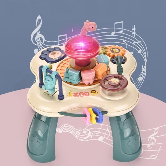 Interactive Musical Fidget Desk Toy with Rotating Gear and Light Up Mushroom Sensory Activity Table for Stress Relief Home Office