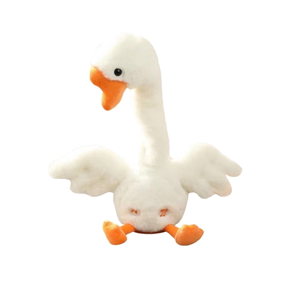Interactive Musical Goose Plush, White & Orange Goose Stuffed Animal, Home Decor & Holiday Gift
