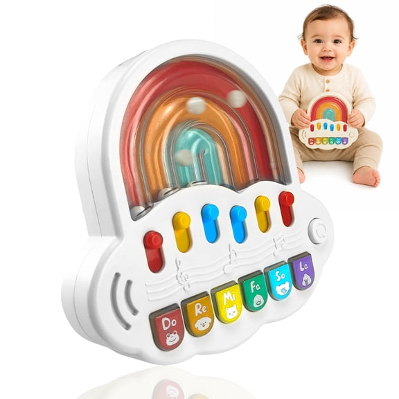 Interactive Musical Marble Toy for Toddlers 12M+, Light & Sound Activity Toy with Rolling Marbles, 4 Play Modes, Demo Songs and Volume Control