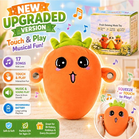 Interactive Musical Sensory Toy, Plush Touch Activated Singing with Music, Soft Sensory Toy for Play & Gift