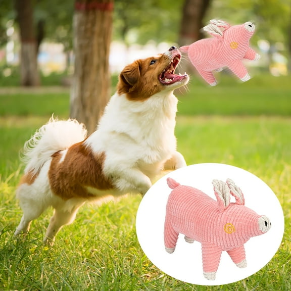 Interactive Squeaky Pig Toy for Dogs Corn Velvet Pet Entertainment