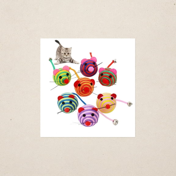 Interactive Nylon Mouse Cat Toys for Indoor Cats Squeaky Kittens Toy Boredom Relief Self Play Pet Supplies Valentines Day Gifts Easter Gifts Random Color 1pcs A