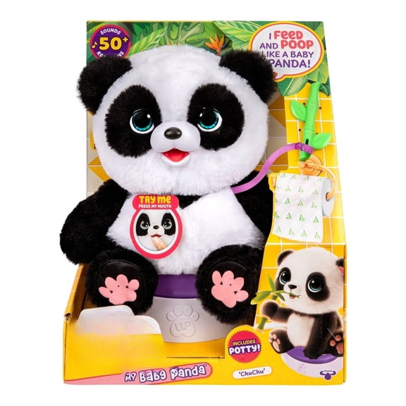 Interactive  Panda Plush Toy with Potty and Feeding Accessory