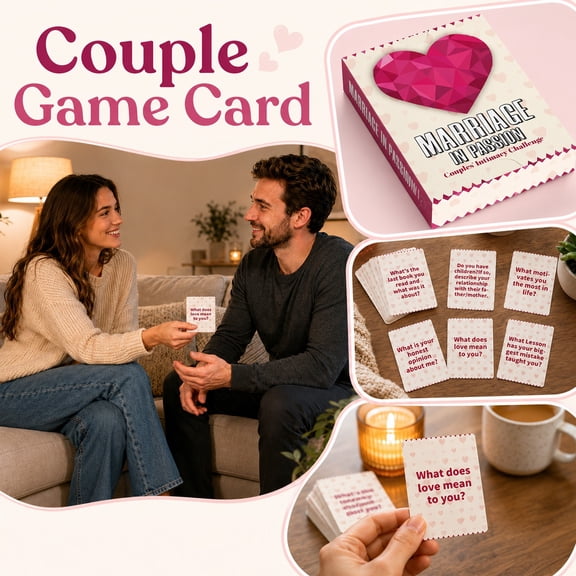 Interactive Party, Card Games for Couples, Relationship Games, Couple's Bonding, 50 3.5X2.5 Inch Playing Cards to Spark Relationship and Deepen Emotional Connection for Spouses