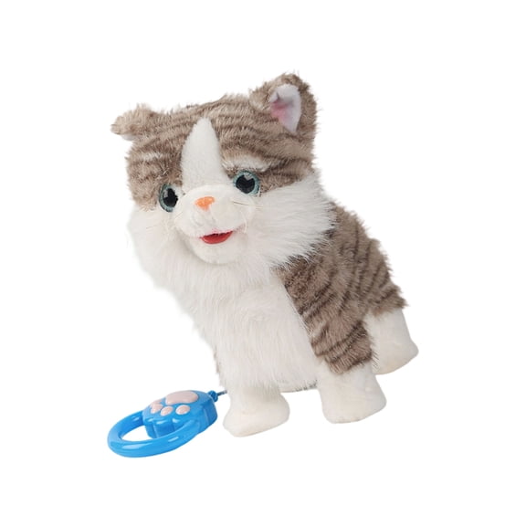 Interactive Pet Animated Plush Toy Walks Talks and Imitates Soft for Toddler Licking Kitten