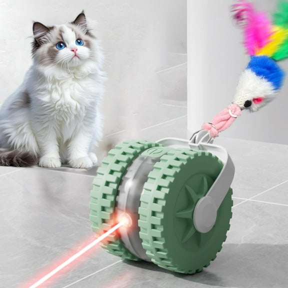 Interactive Pet Ball Toy Bouncy with Tail, Smart Obstacle Navigation and Random Motion Patterns, Rechargeable Automated Toy for Boredom Reduction and Hunting Instinct
