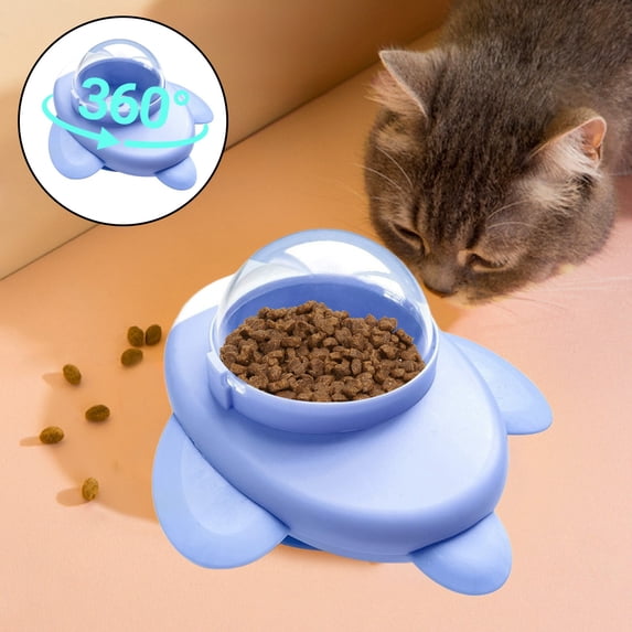 Interactive Pet Food Dispenser Toy with Suction Cup Base, Foraging Puzzle Feeder for Cats and Dogs, Mental Stimulation Slow Feeder Bowl with Transparent Window